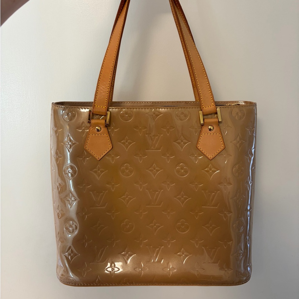 Louis Vuitton Vintage Beige Patent Leather Tote